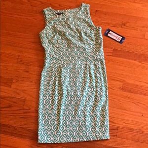 Green ikat shift dress
